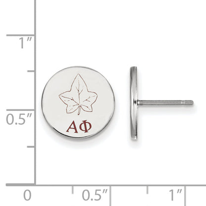 Sterling Silver Rhodium Plated Logoart Alpha Phi Sorority Symbol Color Enamel Post Earrings