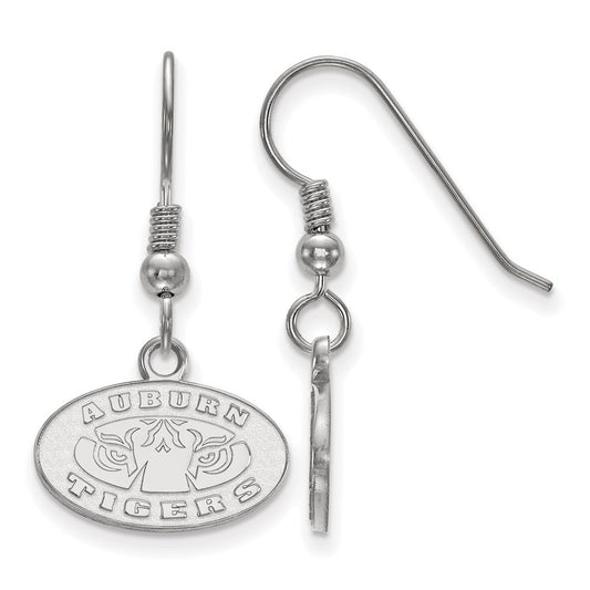 Sterling Silver Rhodium Plated Logoart Auburn Tigers Extra Small Dangle Wire Earrings