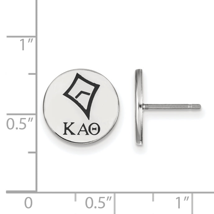 Sterling Silver Rhodium Plated Logoart Kappa Alpha Theta Sorority Symbol Color Enamel Post Earrings