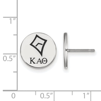 Sterling Silver Rhodium Plated Logoart Kappa Alpha Theta Sorority Symbol Color Enamel Post Earrings