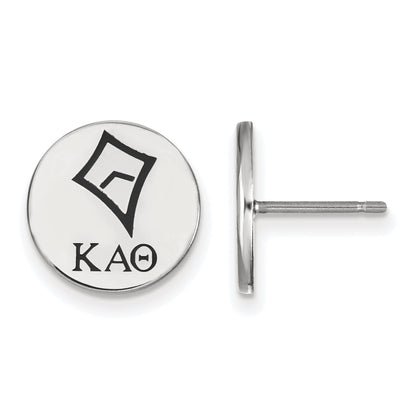 Sterling Silver Rhodium Plated Logoart Kappa Alpha Theta Sorority Symbol Color Enamel Post Earrings
