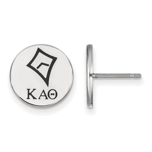 Sterling Silver Rhodium Plated Logoart Kappa Alpha Theta Sorority Symbol Color Enamel Post Earrings