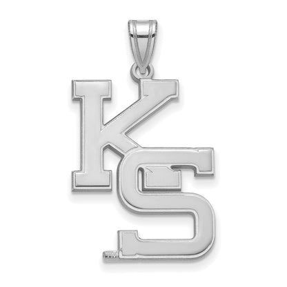 10K White Gold Logoart Kansas State University K S Extra Large Pendant