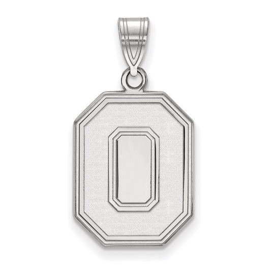 Sterling Silver Rhodium Plated Logoart The Ohio State University Letter O Large Pendant