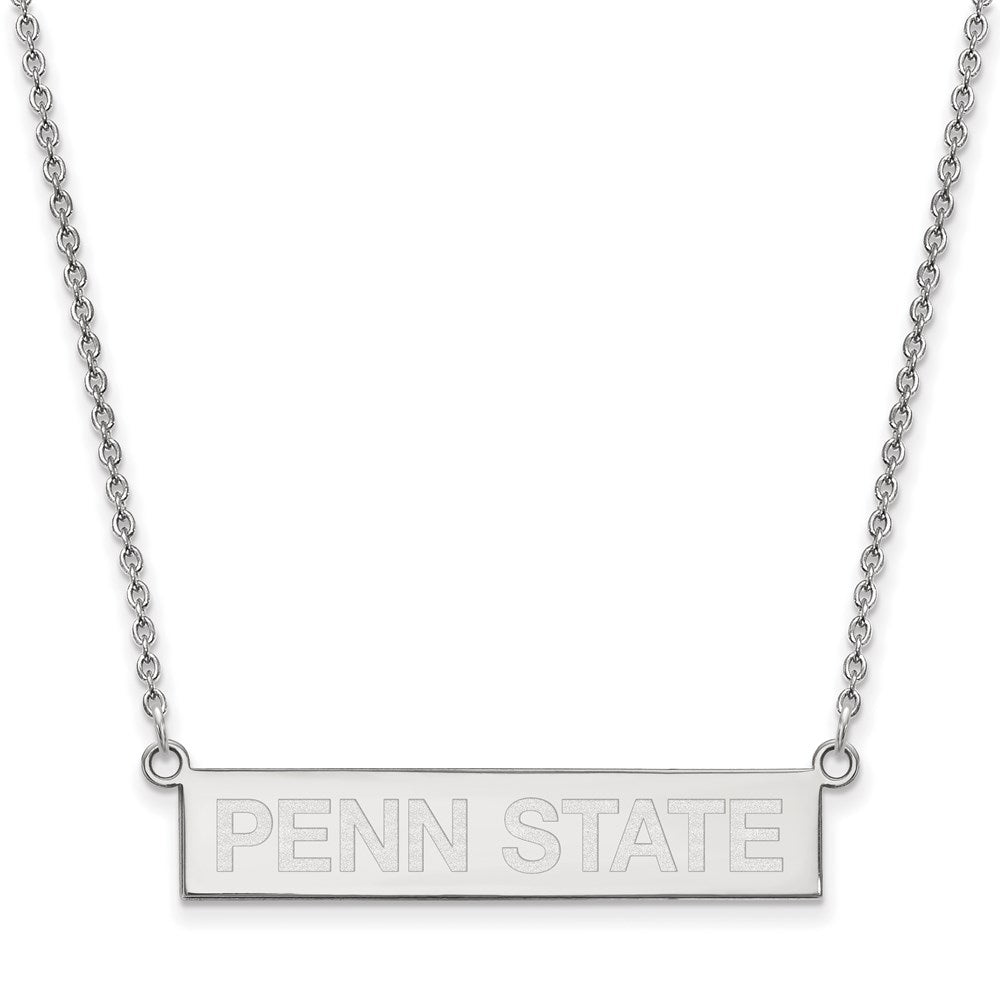 Sterling Silver Rhodium Plated Logoart Penn State University Small Bar 18 Inch Necklace