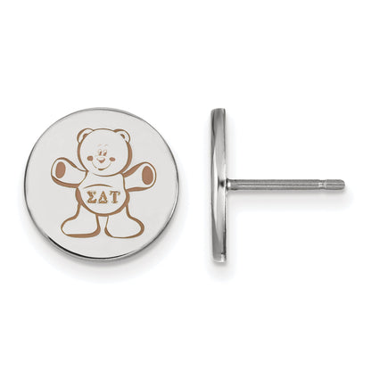 Sterling Silver Rhodium Plated Logoart Sigma Delta Tau Sorority Symbol Color Enamel Post Earrings