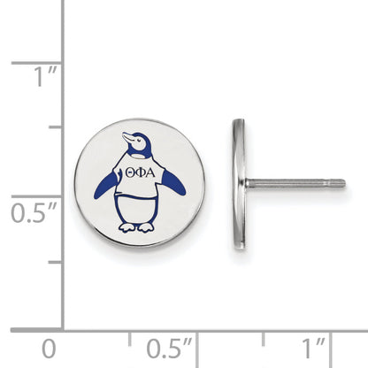 Sterling Silver Rhodium Plated Logoart Theta Phi Alpha Sorority Symbol Color Enamel Post Earrings