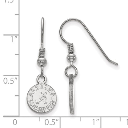 Sterling Silver Rhodium Plated Logoart University Of Alabama Crimson Tide Extra Small Dangle Wire Earrings