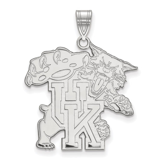 10K White Gold Logoart University Of Kentucky U K Wildcat Extra Large Pendant