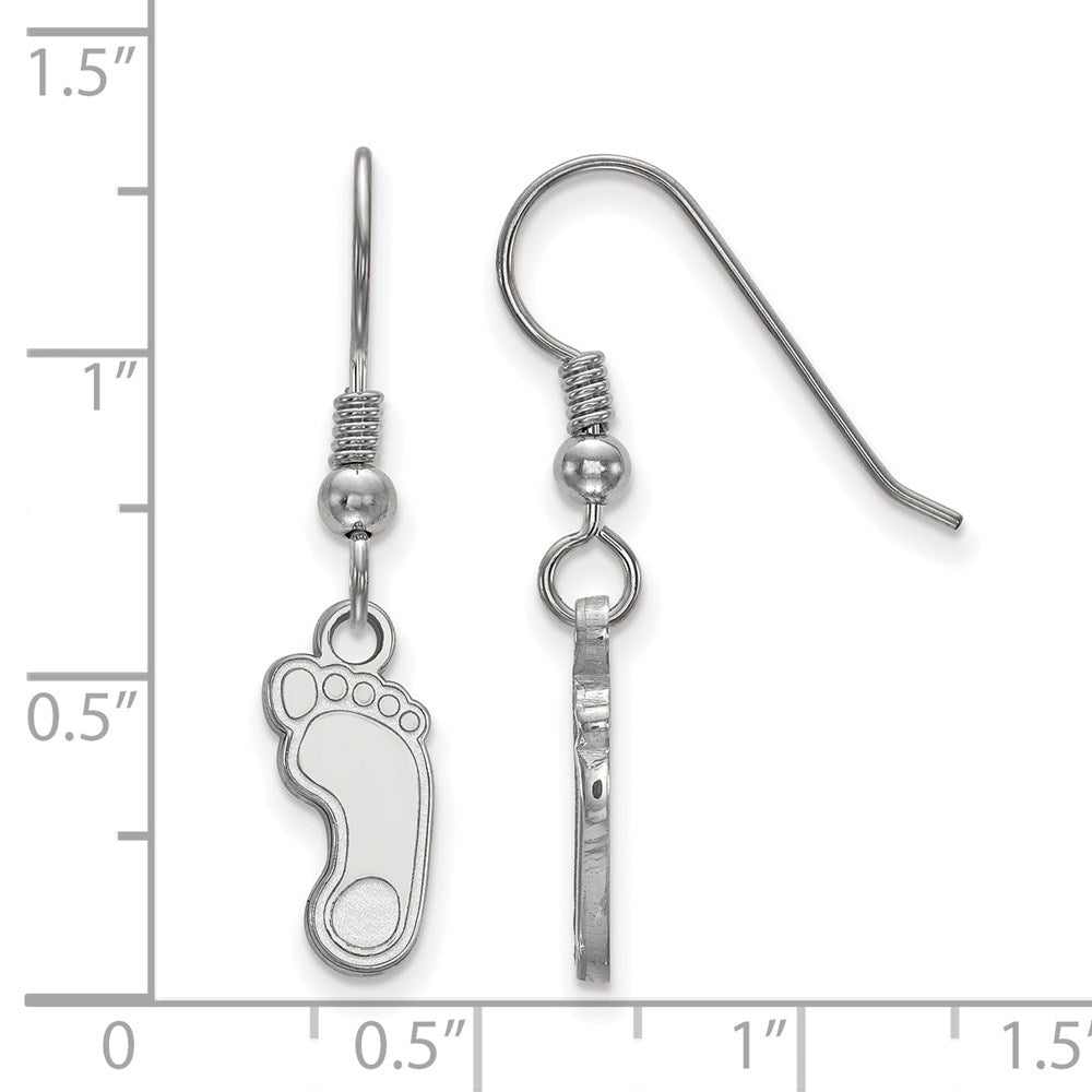 Sterling Silver Rhodium Plated Logoart University Of North Carolina Tar Heel Small Dangle Wire Earrings
