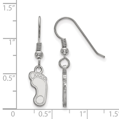 Sterling Silver Rhodium Plated Logoart University Of North Carolina Tar Heel Small Dangle Wire Earrings