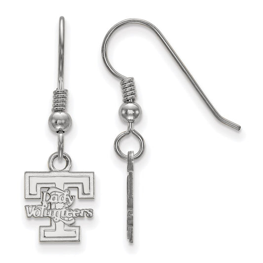 Sterling Silver Rhodium Plated Logoart University Of Tennessee Lady Volunteers Extra Small Dangle Wire Earrings