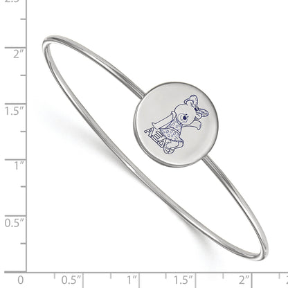 Sterling Silver Rh Plated Logoart Alpha Xi Delta Enameled Slip On Bangle