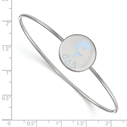 Sterling Silver S. Rh Plated Logoart Delta Enameled Slip On Bangle