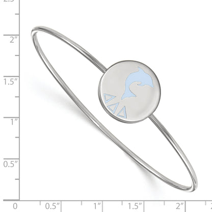 Sterling Silver S. Rh Plated Logoart Delta Enameled Slip On Bangle