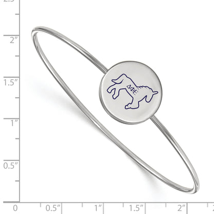 Sterling Silver S. Rh Plated Logoart Delta Phi Epsilon Enameled Slip On Bangle