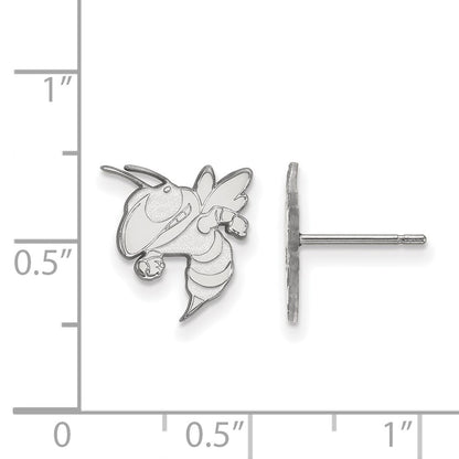 10K White Gold Logoart Georgia Institute Of Technology Yellow Jacket Small Post Earrings