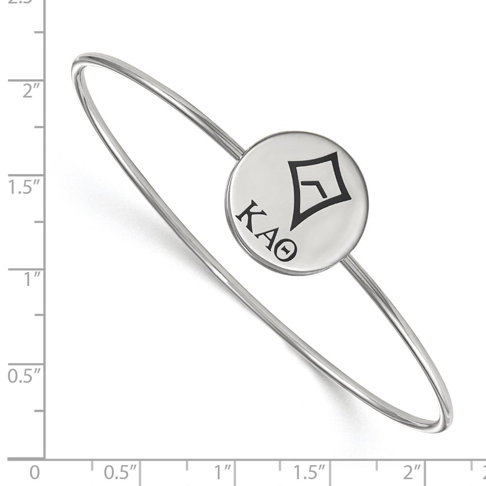 Sterling Silver S. Rh Plated Logoart Kappa Alpha Theta Enameled Slip On Bangle