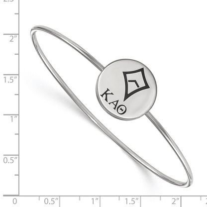 Sterling Silver S. Rh Plated Logoart Kappa Alpha Theta Enameled Slip On Bangle