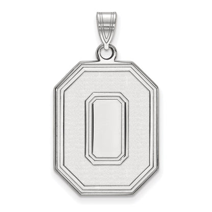 Sterling Silver Rhodium Plated Logoart The Ohio State University Letter O Extra Large Pendant