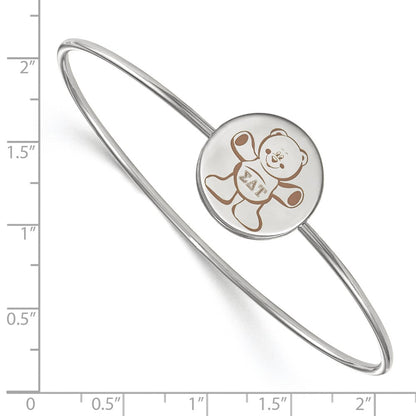 Sterling Silver Rh Plated Logoart Sigma Delta Tau Enameled Slip On Bangle