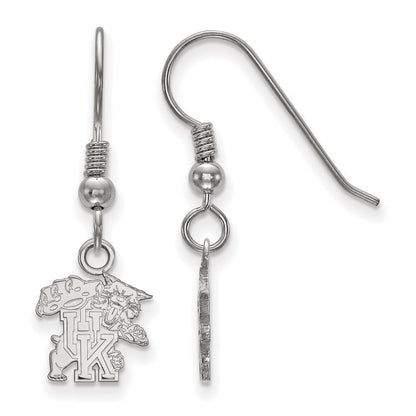 Sterling Silver Rhodium Plated Logoart University Of Kentucky U K Wildcat Extra Small Dangle Wire Earrings
