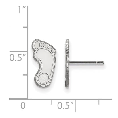 14K White Gold Logoart University Of North Carolina Tar Heel Small Post Earrings