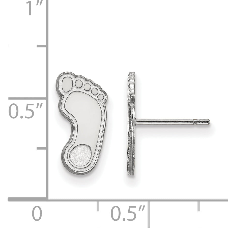 Sterling Silver Rhodium Plated Logoart University Of North Carolina Tar Heel Small Post Earrings