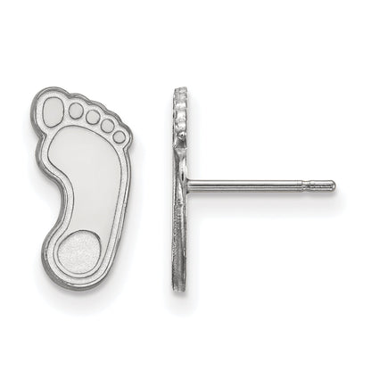 Sterling Silver Rhodium Plated Logoart University Of North Carolina Tar Heel Small Post Earrings