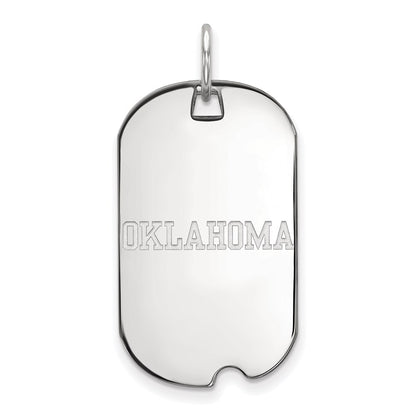 10K White Gold Logoart University Of Oklahoma Small Dog Tag Pendant