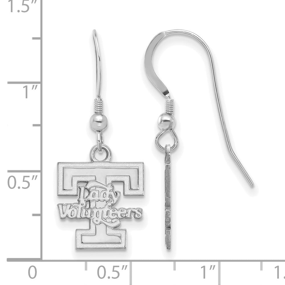 Sterling Silver Rhodium Plated Logoart University Of Tennessee Lady Volunteers Small Dangle Wire Earrings