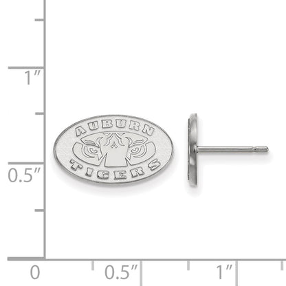 Sterling Silver Rhodium Plated Logoart Auburn Tigers Extra Small Post Earrings