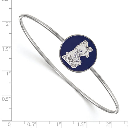 Sterling Silver Rh Plated Logoart Alpha Xi Delta Enameled Slip On Bangle