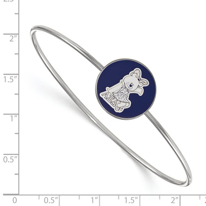 Sterling Silver Rh Plated Logoart Alpha Xi Delta Enameled Slip On Bangle