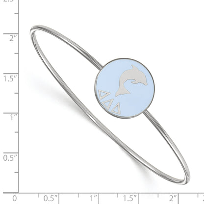 Sterling Silver S. Rh Plated Logoart Delta Enameled Slip On Bangle