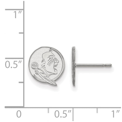 Sterling Silver Rhodium Plated Logoart Florida State University Seminole Extra Small Post Earrings