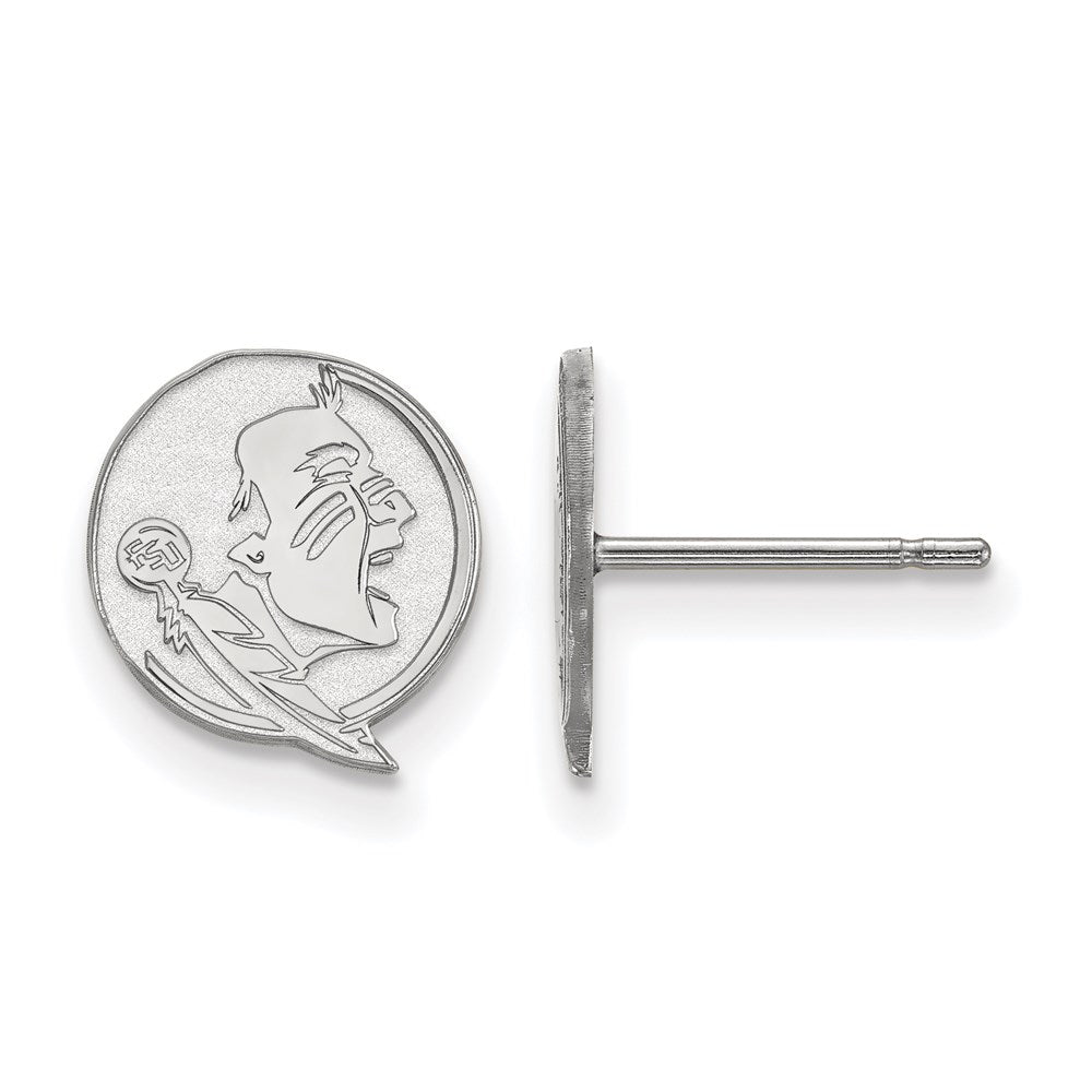 Sterling Silver Rhodium Plated Logoart Florida State University Seminole Extra Small Post Earrings