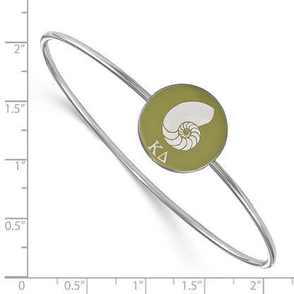 Sterling Silver Rh Plated Logoart Kappa Delta Enameled Slip On Bangle