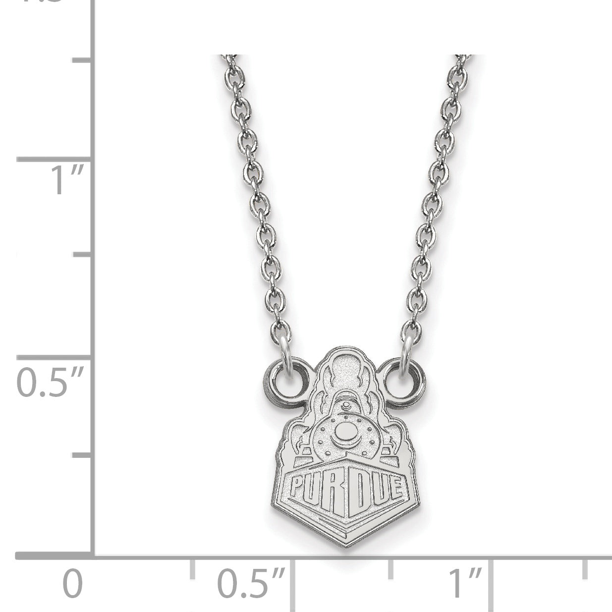Sterling Silver Rhodium Plated Logoart Purdue University Boilermakers Train Logo Small Pendant 18 Inch Necklace