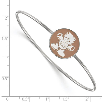 Sterling Silver Rh Plated Logoart Sigma Delta Tau Enameled Slip On Bangle