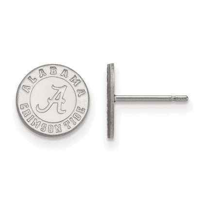 Sterling Silver Rhodium Plated Logoart University Of Alabama Crimson Tide Extra Small Post Earrings