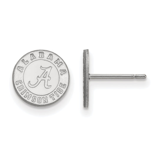 Sterling Silver Rhodium Plated Logoart University Of Alabama Crimson Tide Extra Small Post Earrings