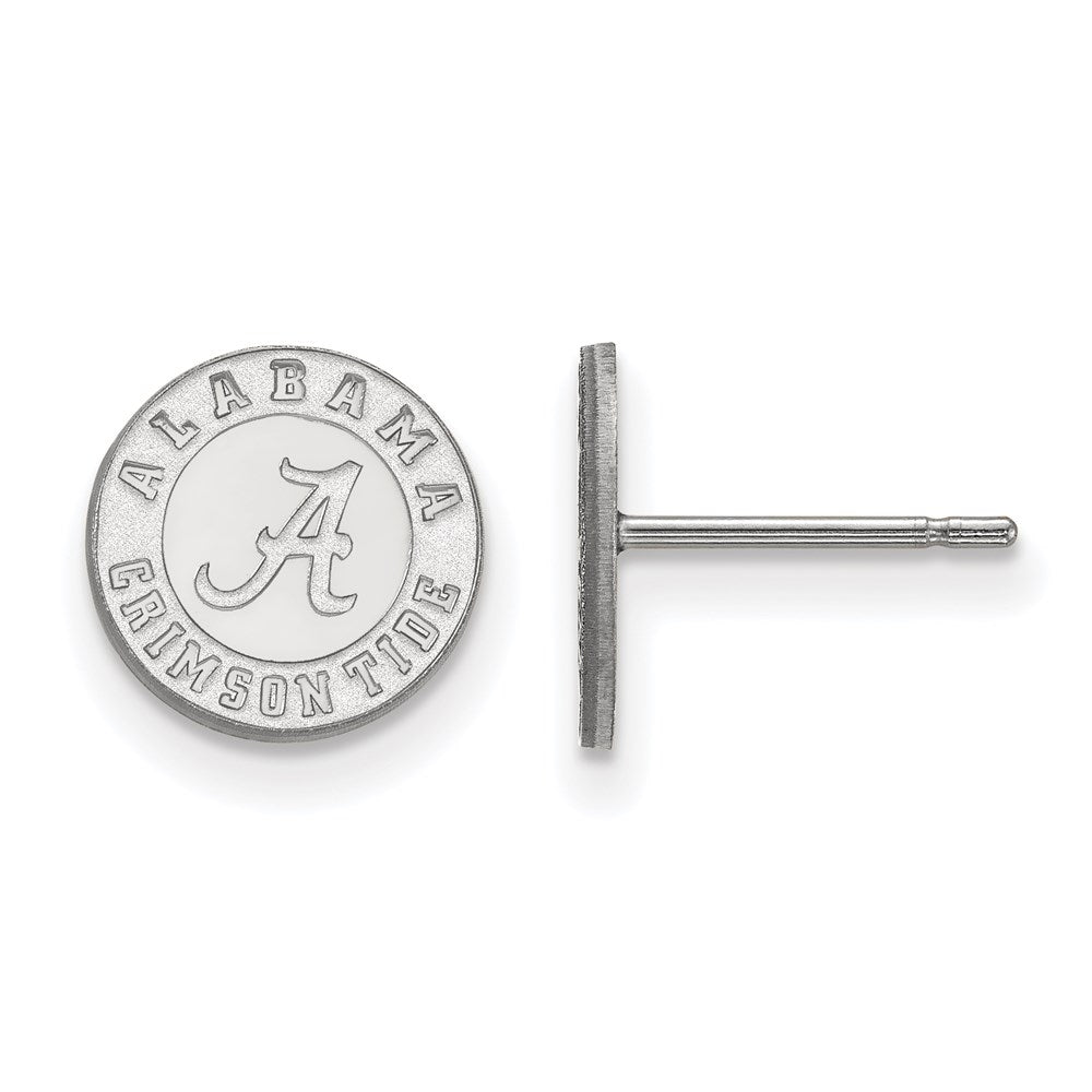 10K White Gold Logoart University Of Alabama Crimson Tide Extra Small Post Earrings