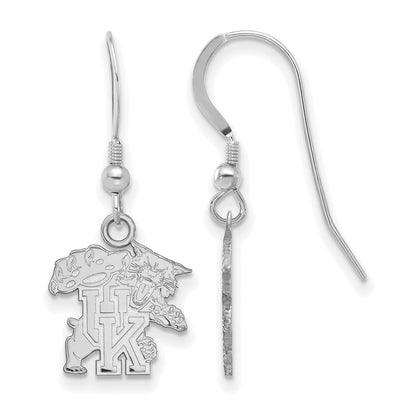 Sterling Silver Rhodium Plated Logoart University Of Kentucky U K Wildcat Small Dangle Wire Earrings
