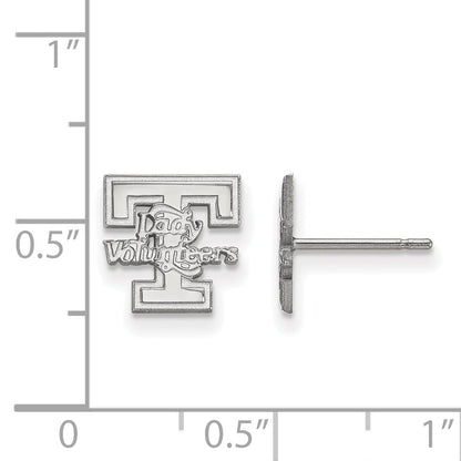 Sterling Silver Rhodium Plated Logoart University Of Tennessee Lady Volunteers Extra Small Post Earrings