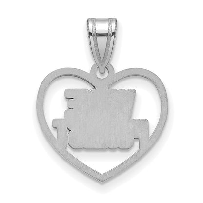 Sterling Silver Rhodium Plated Logoart Wake Forest University W F Deacon Heart Pendant