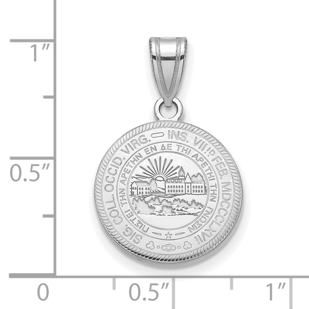 Sterling Silver Rhodium Plated Logoart West Virginia University Medium Crest Pendant