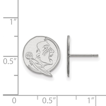 Sterling Silver Rhodium Plated Logoart Florida State University Seminole Small Post Earrings