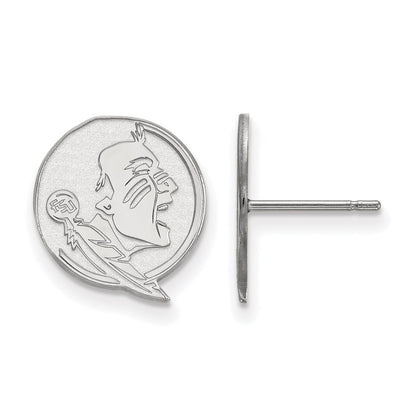 14K White Gold Logoart Florida State University Seminole Small Post Earrings