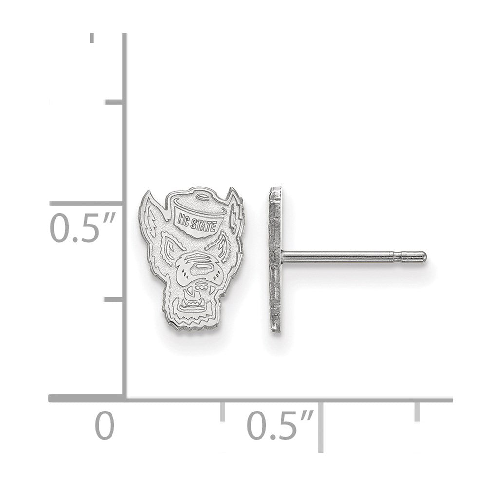 10K White Gold Logoart North Carolina State University Wolf Extra Small Post Earrings